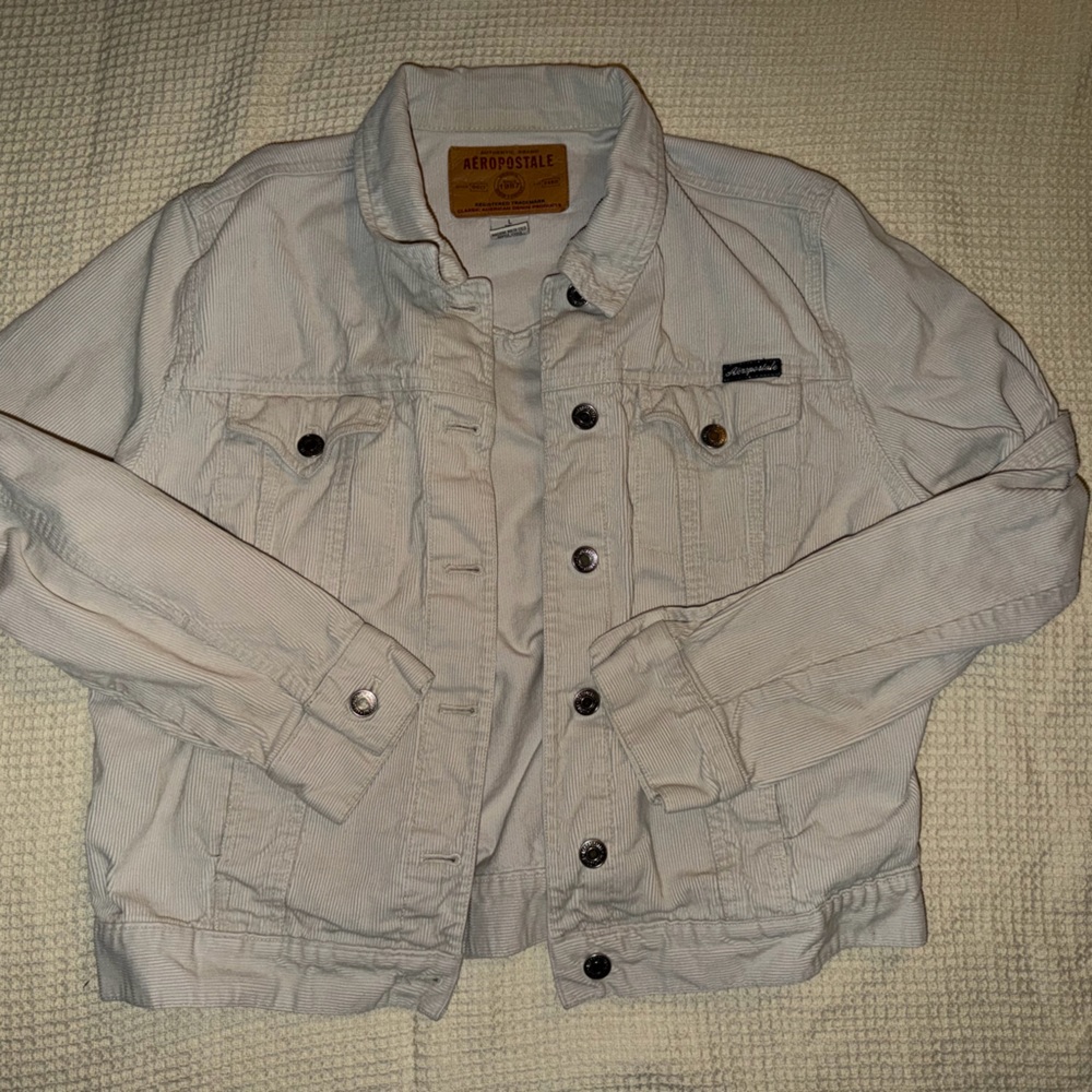 Vintage Y2K White Corduroy Jacket Size L
